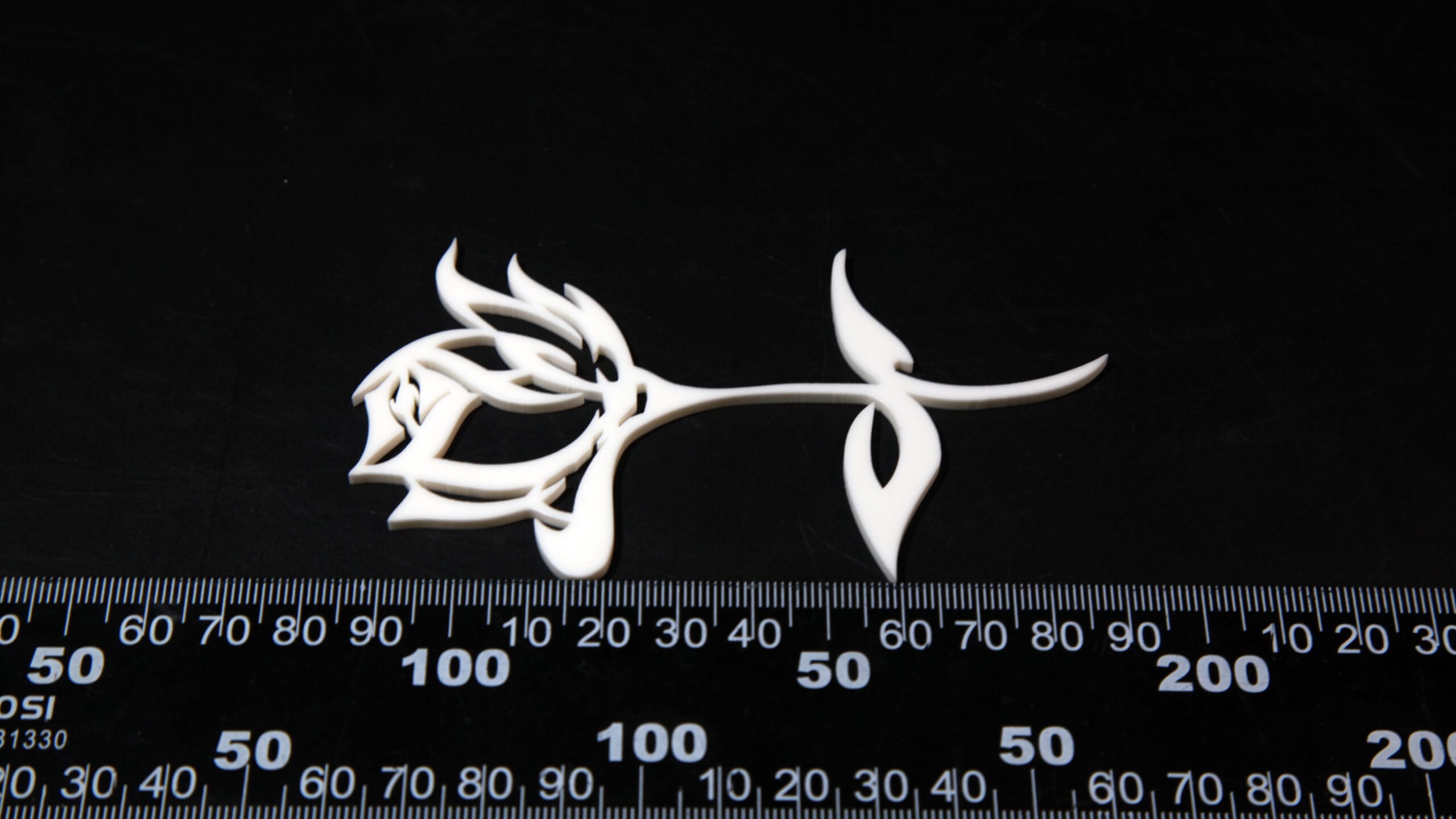Alumina 3D printed ceramic rose sample