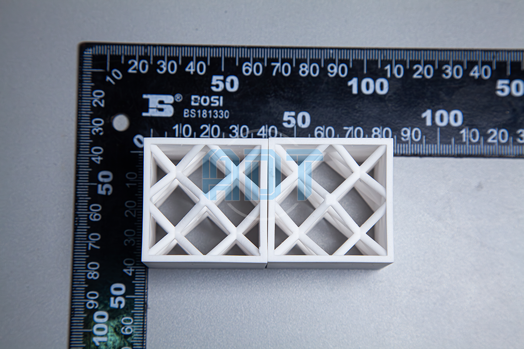 DLP 3D printed alumina ceramic BCC (Body-Centered Cubic) lattice structure sample with high-temperature resistance