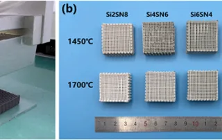 Optical images of (a) the printing process and (b) the sintered sample.